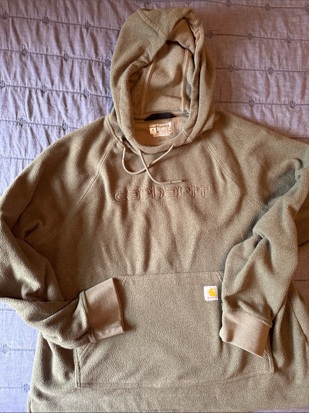 Carhartt Olive Green Fleece Pullover Hoodie